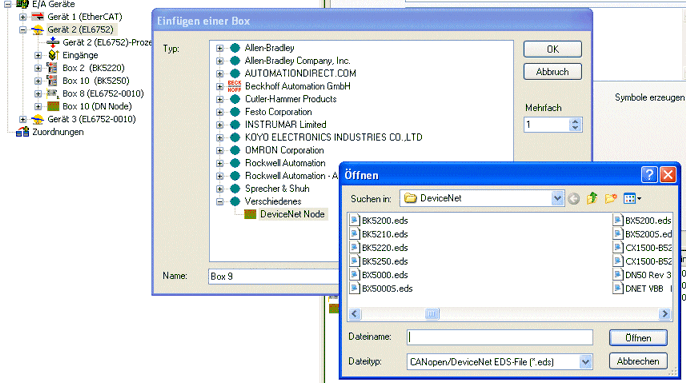 Einbinden eines DeviceNet Gerätes mit EDS-File 2: