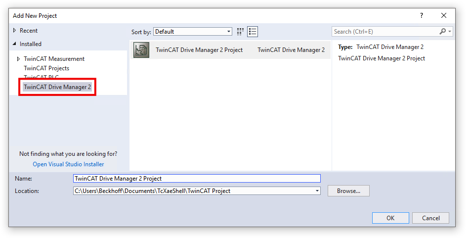 Anlegen eines Drive Manager 2 Projekts 1: