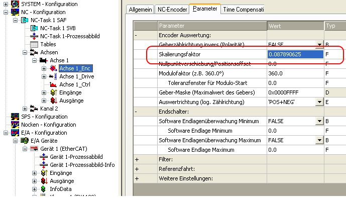 Konfiguration der wichtigsten Parameter - Auswahl der Bezugsgeschwindigkeit 4: