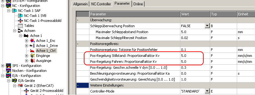 Konfiguration der wichtigsten Parameter - Auswahl der Bezugsgeschwindigkeit 8: