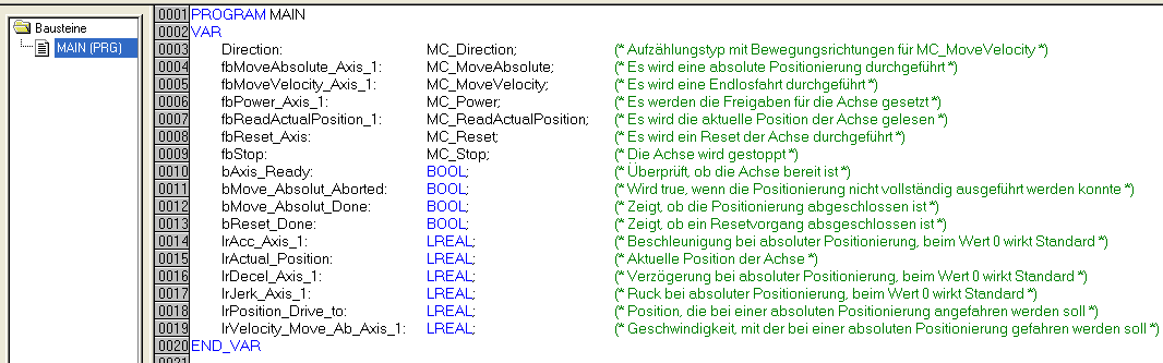 Programmbeispiel Motoransteuerung mit Visualisierung 8: