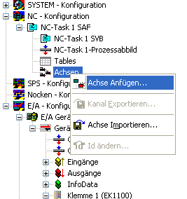 Einbindung in die NC-Konfiguration (manuell) 3: