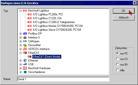 Einsetzen der Klemme in den EtherCAT-Klemmenverbund 4: