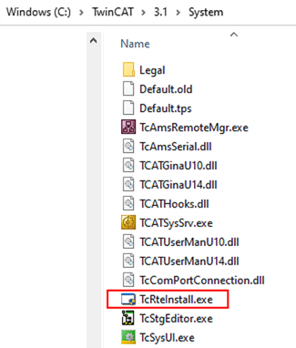 Installation der TwinCAT Realtime-Treiber 3: