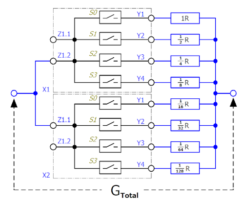 Beispielschaltungen für SW-seitig einstellbare Widerstande 2:
