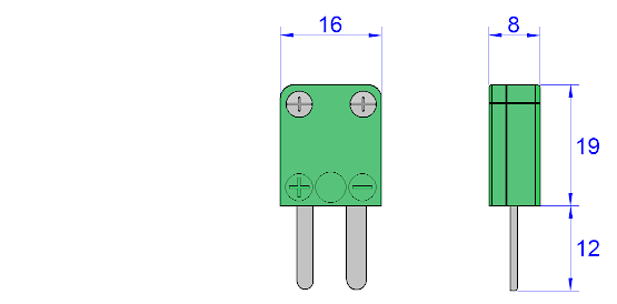 Anschlussbauform Mini Thermoelement 1: