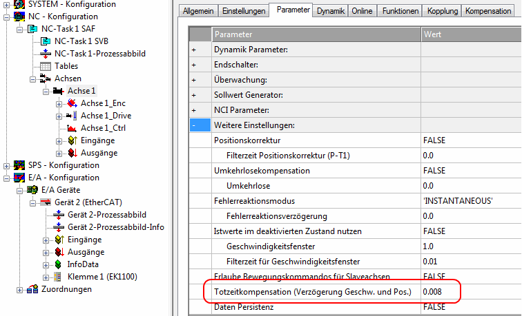 Konfiguration der wichtigsten Parameter 9: