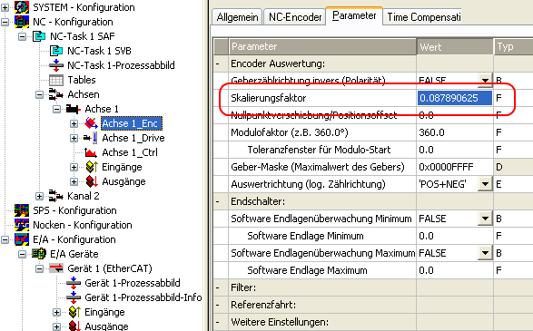 Konfiguration der wichtigsten Parameter 10: