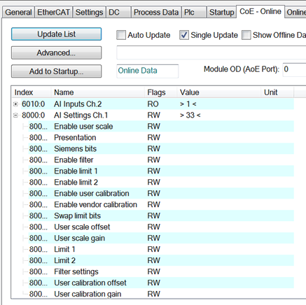 Darstellung eines EtherCAT-Slaves am PROFINET 1: