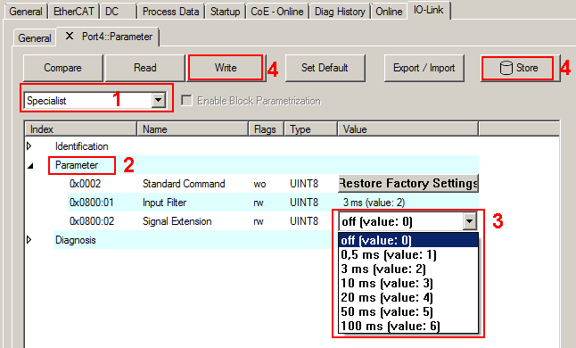 Signal Extension (Index 0x0800:02) 1: