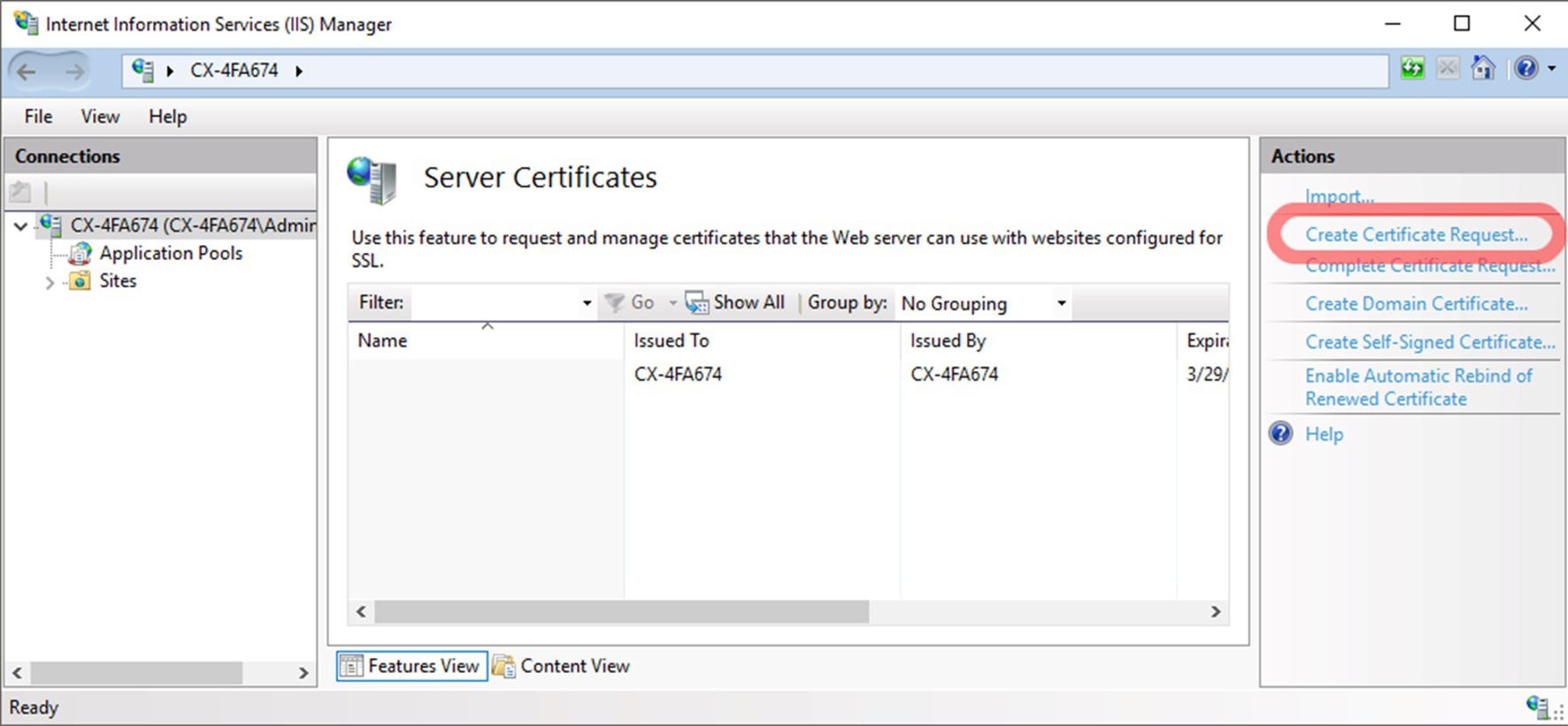 HTTPS-Zertifikat anfordern 2: