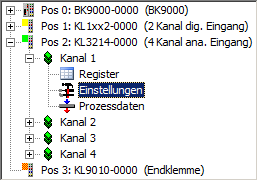 Parametrierung mit KS2000 3: