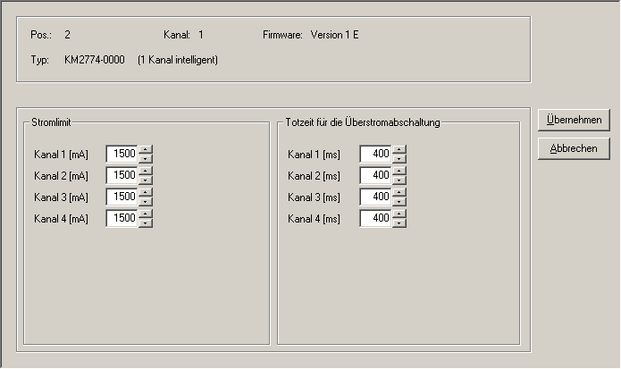 Einstellungen 1: