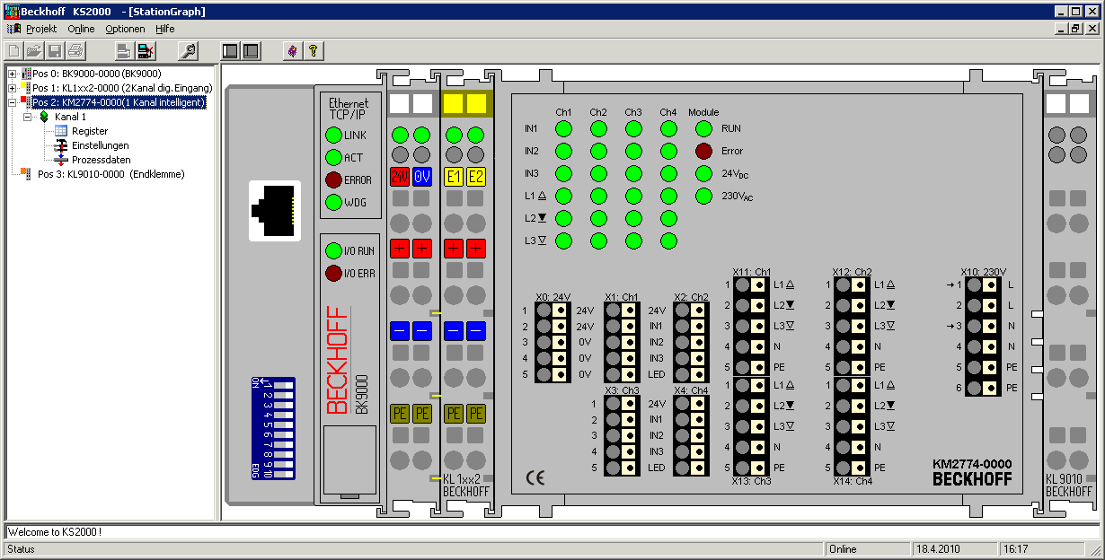 Parametrierung mit KS2000 2: