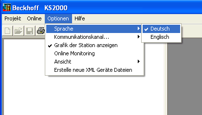 Spracheinstellung 1: