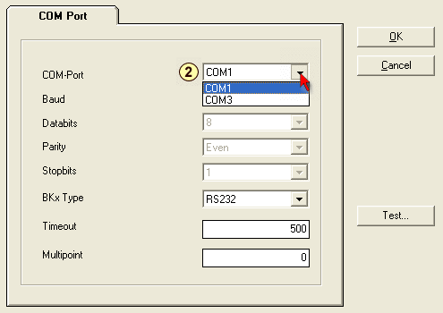 Kommunikation via COM Port 3: