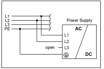 Betrieb an zwei Phasen eines 3-Phasen-Systems 1: