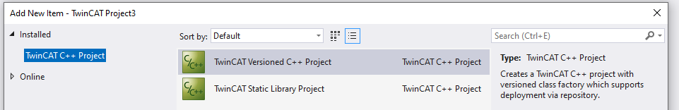TwinCAT 3 C++ Projekt erstellen 2: