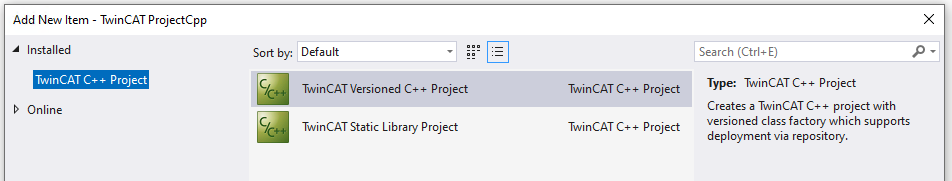 TwinCAT C++-Projekt-Assistent 2:
