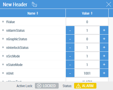 ObjectBrowser-Ansicht auf einem Faceplate 1: