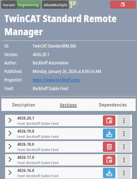 TwinCAT-Remote-Manager-Versionen verwalten 2: