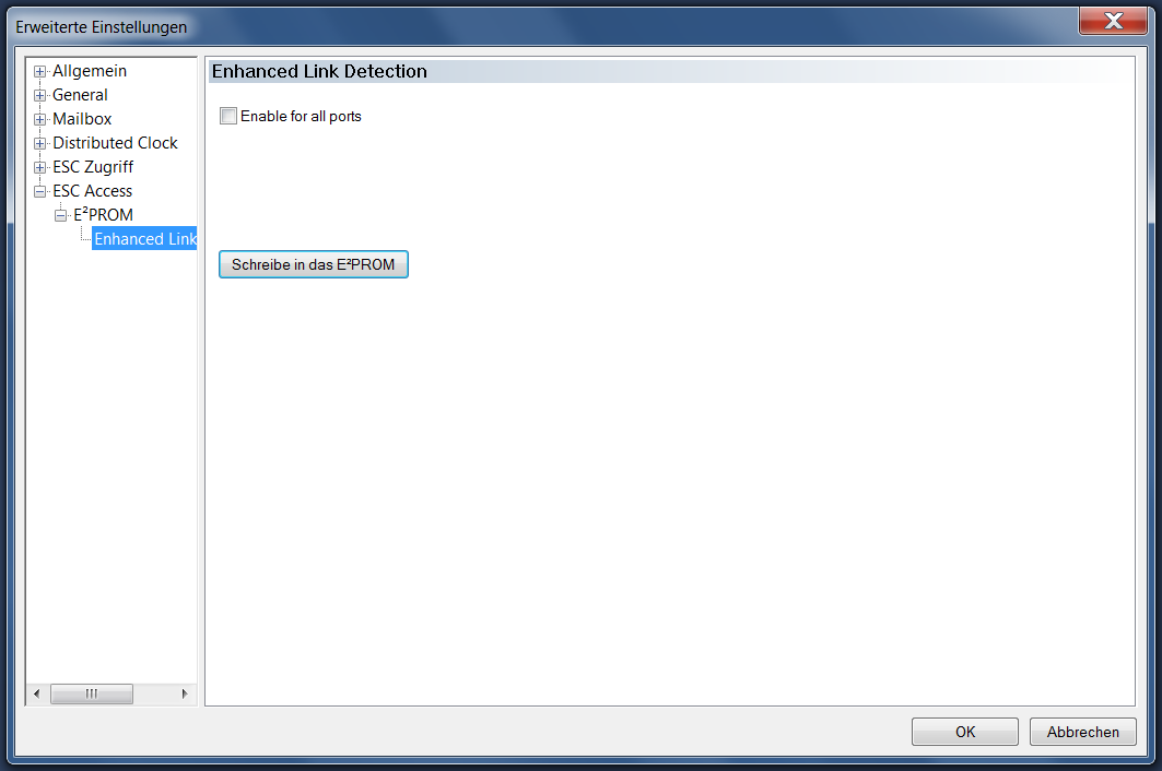 ESC Access EEPROM Enhanced Link Detection 1: