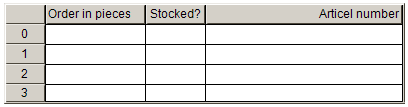 Konfiguration einer Tabelle 9: