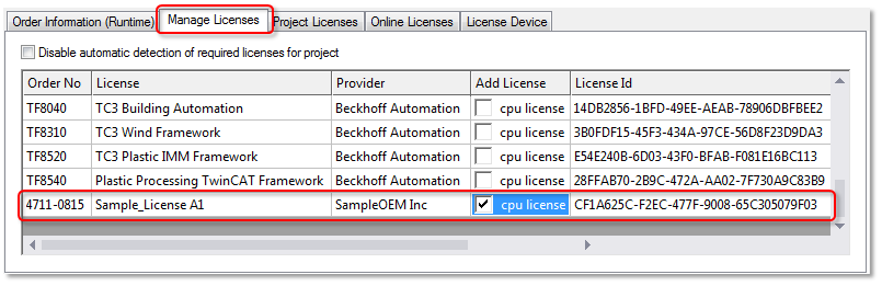 License Request Files für eine OEM-Applikationslizenz erstellen 3: