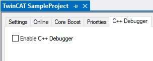 Registerkarte C++ Debugger 1: