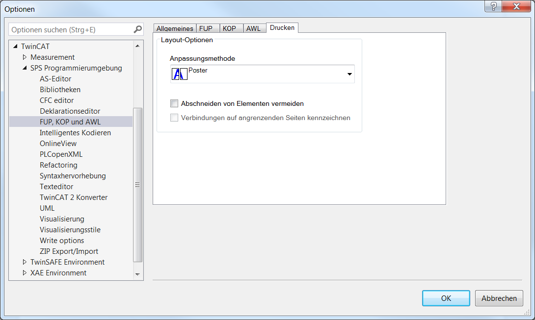 Dialog Optionen - FUP, KOP und AWL 9: