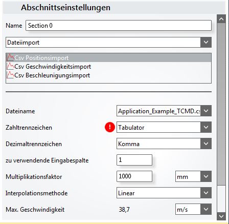 Import einer CSV-Datei (Konfigurationsbeispiel) 6: