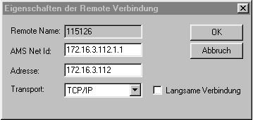 Erstellung einer ADS-Remote Verbindung 2: