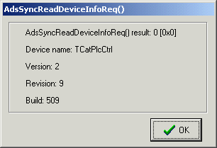 AdsSyncReadDeviceInfoReq 1:
