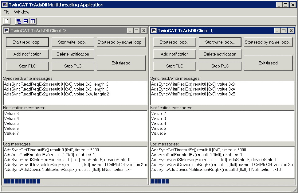 Beispiel mit erweiterten Funktionen (für Multithreaded-Applikationen) 1: