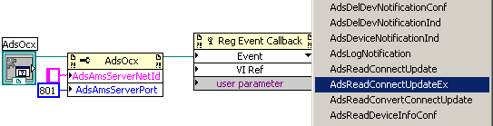 Ereignisgesteuertes Lesen, Registrieren eines Callback-vi 2: