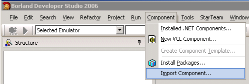 Einbinden in Borland Developer Studio 2006 (VCL for Delphi Win32) 1: