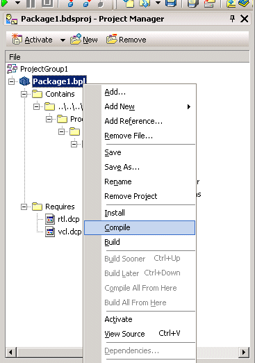 Einbinden in Borland Developer Studio 2006 (VCL for Delphi Win32) 11: