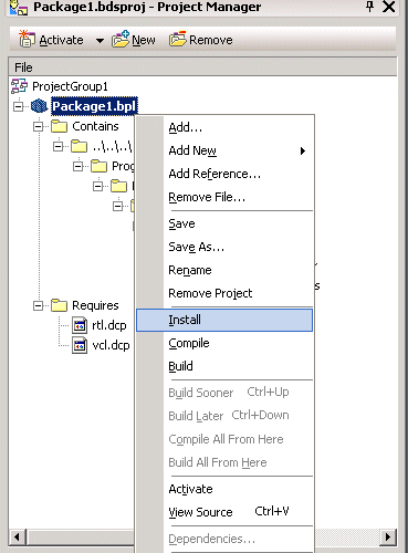 Einbinden in Borland Developer Studio 2006 (VCL for Delphi Win32) 12: