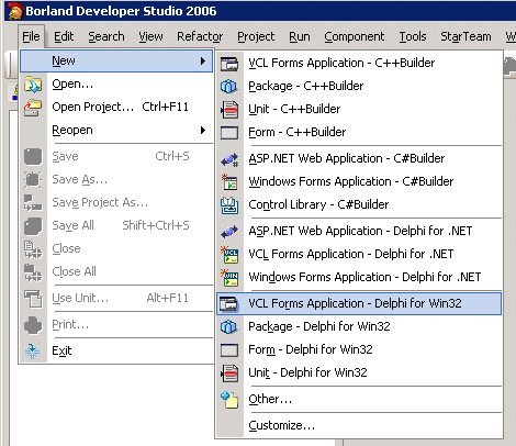 Einbinden in Borland Developer Studio 2006 (VCL for Delphi Win32) 14: