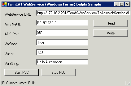 Consumer in Delphi 8 for .NET to read and write PLC variables 1: