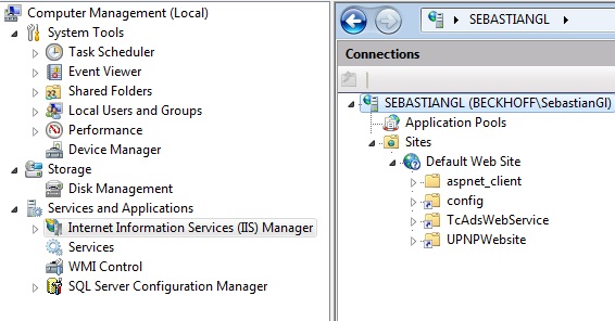 Configuration of SSL/TLS and NTLM Authentification for the TwinCAT ADS WebServices on Windows 7 2: