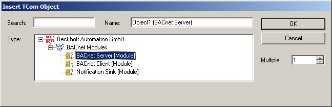 Beispiel: BACnet Adapter und Server anlegen 2: