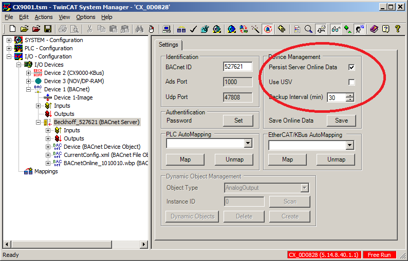 Beispiel: BACnet Adapter und Server anlegen 3: