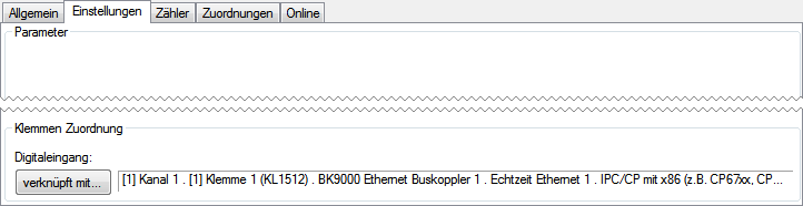 Vorwärts-/Rückwärts-Zähler per KL1512 Digitales Signal 1: