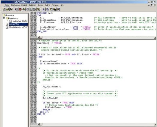 Schritt 6: Programm HelloWorld in Programm MAIN einfügen 1: