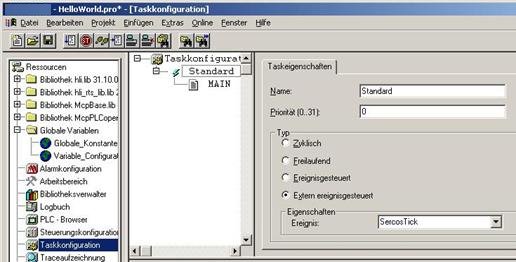 Schritt 7: Zuordnung der Programme zu einer Task 1: