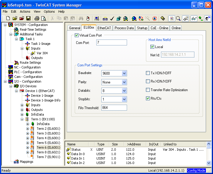 Konfiguration im System Manager 1: