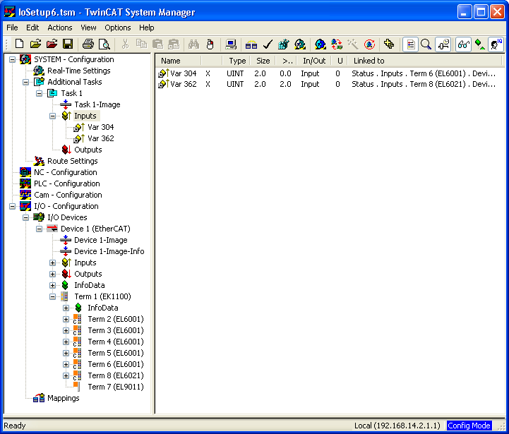 Konfiguration im System Manager 3: