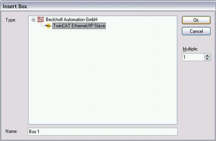 Configuration TwinCAT 2.11 R3 7: