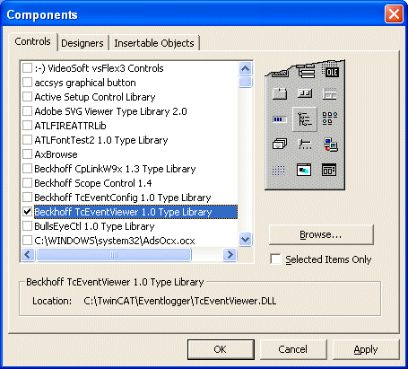 Einbinden von TcEventViewer-ActiveX-Control 1: